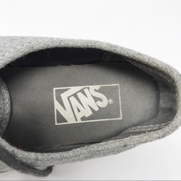 Vans Grey Flannel Rubber Toe Lace Up Sneakers Sz 8 - Picture 7 of 8